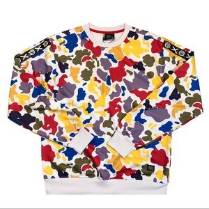 Men’s “Colorful Camo” sweater. Size medium.